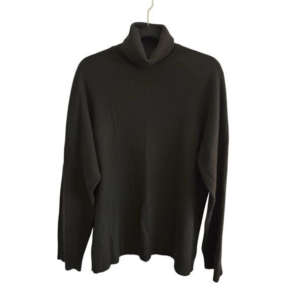 VTG 90s Luxury Designer CASHMERE BLK Turtleneck Elevated Capsule Unisex OVSZ XL - Picture 1 of 6